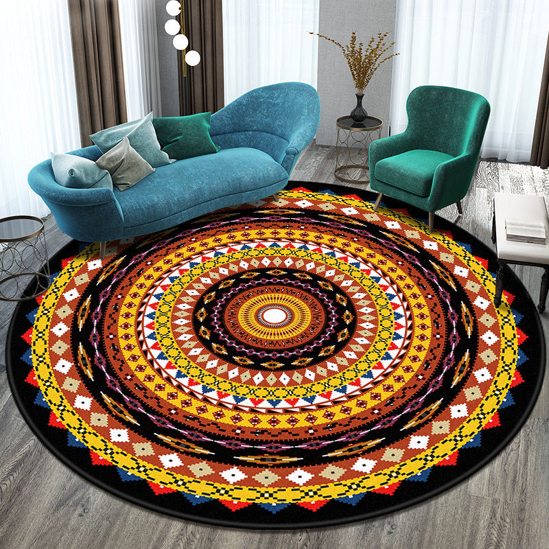 Circular Elegance: Radiant Rug Accent for Timeless Beauty and Comfort