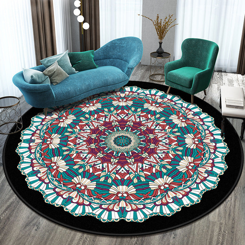 Circular Elegance: Radiant Rug Accent for Timeless Beauty and Comfort