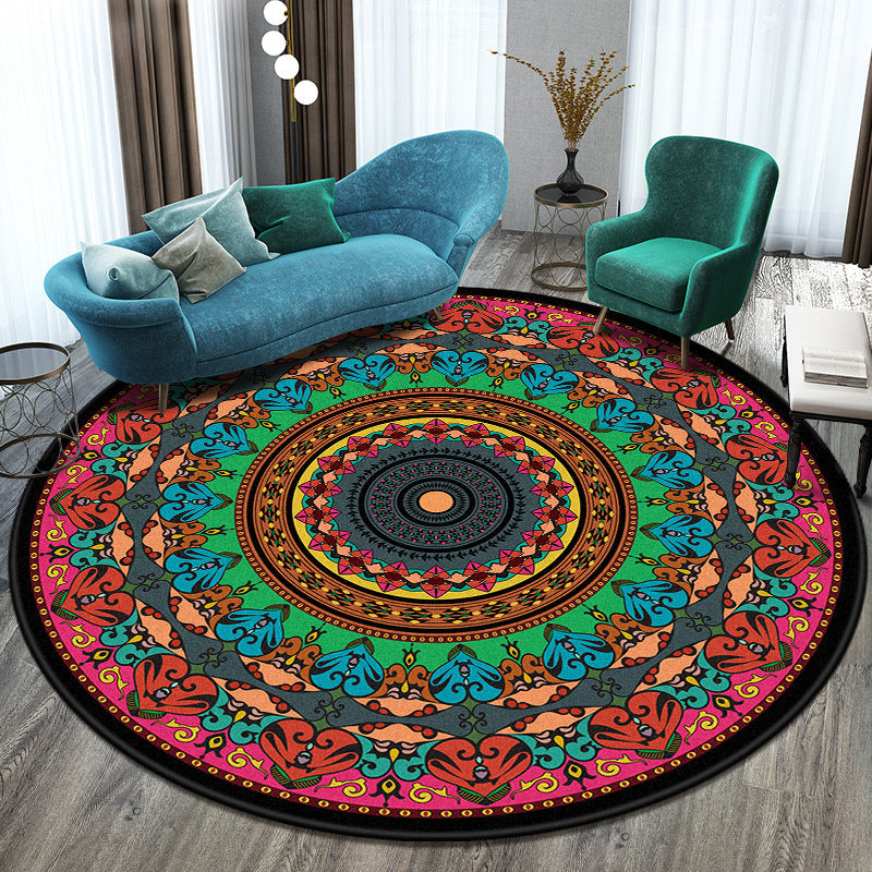 Circular Elegance: Radiant Rug Accent for Timeless Beauty and Comfort