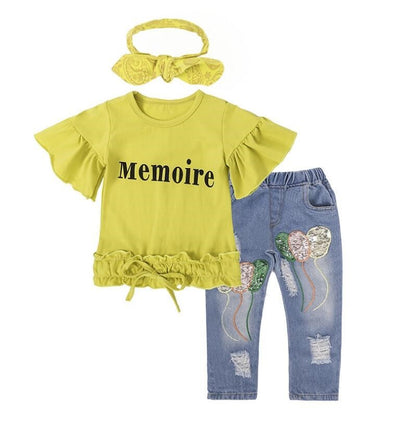 Comfortable And Fashionable Cotton Jeans And T-Shirt For Girls