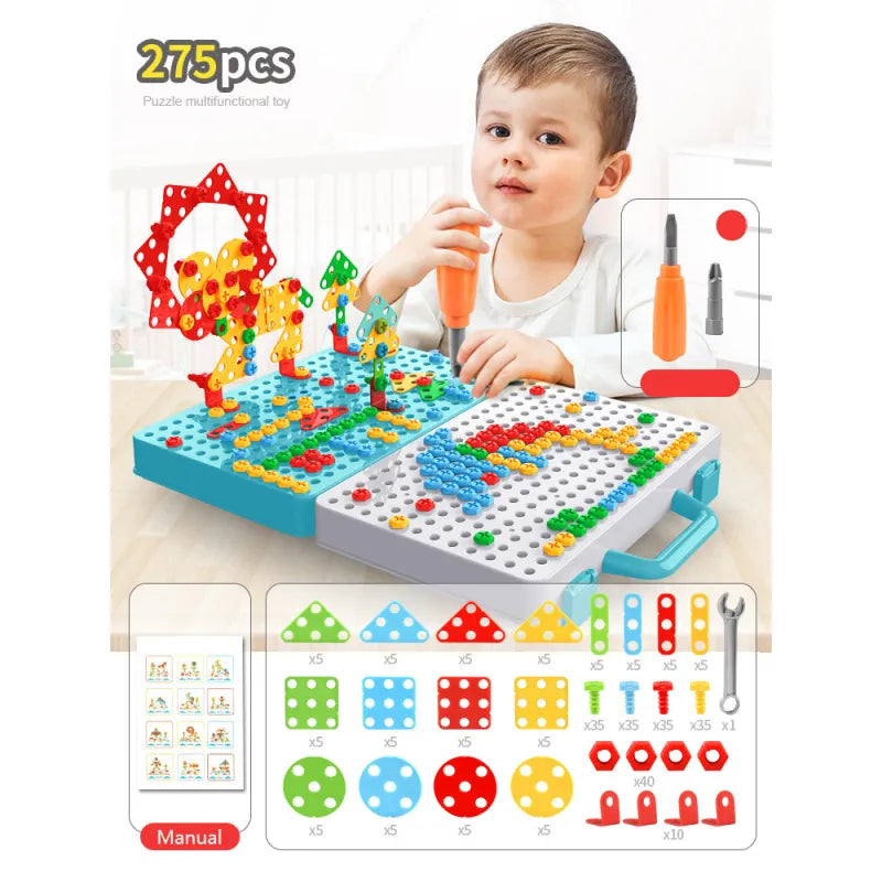 Creative Kids Puzzle Toolbox with Electric Drill Toy