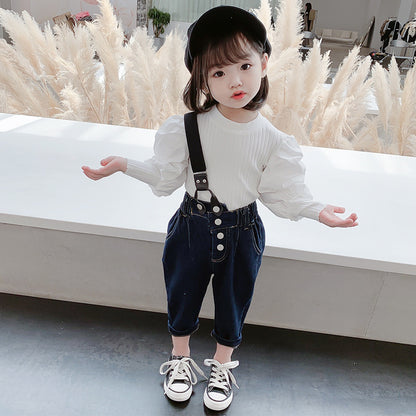 Trendy Kids Two-Piece Denim Suit For Cool Seasons