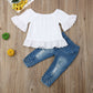 Cute And Comfy Baby Girls Shirt And Shorts Set