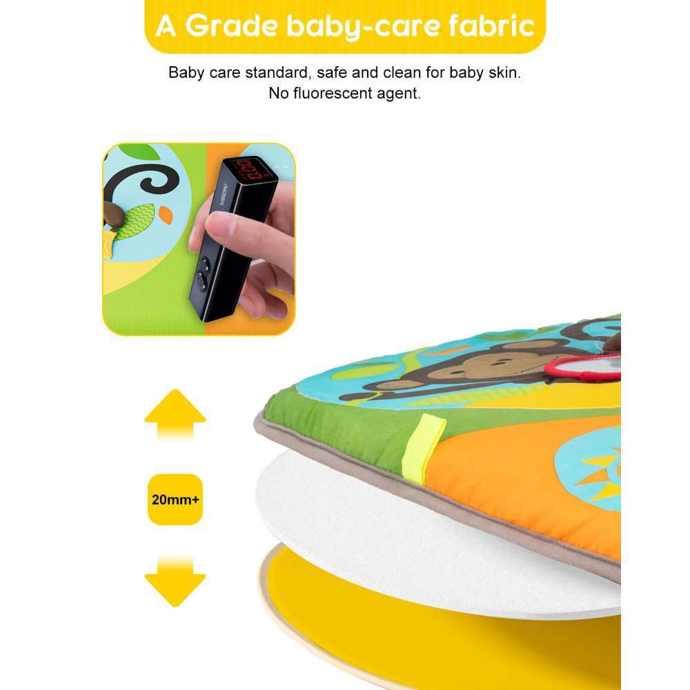 Colorful Zoo Sensory Play Mat for Babies 0 to 6 Months