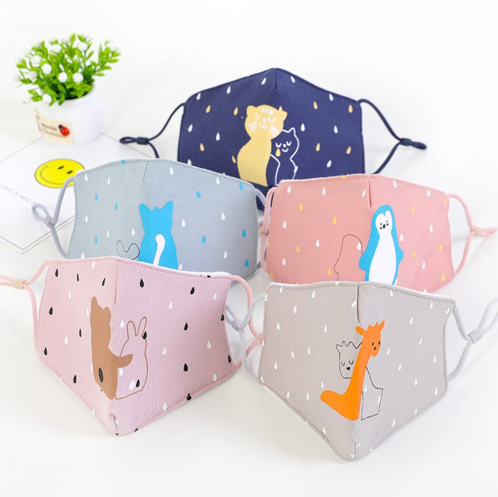 Breathable Cotton Cartoon Mask For Kids