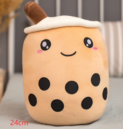 Strawberry Bubble Tea Plush Pillow For Kids’ Comfort