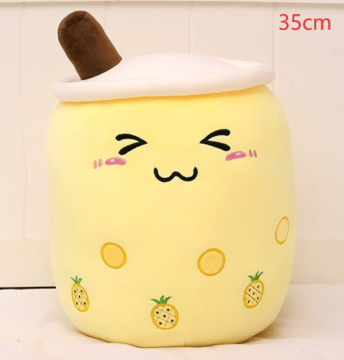 Strawberry Bubble Tea Plush Pillow For Kids’ Comfort