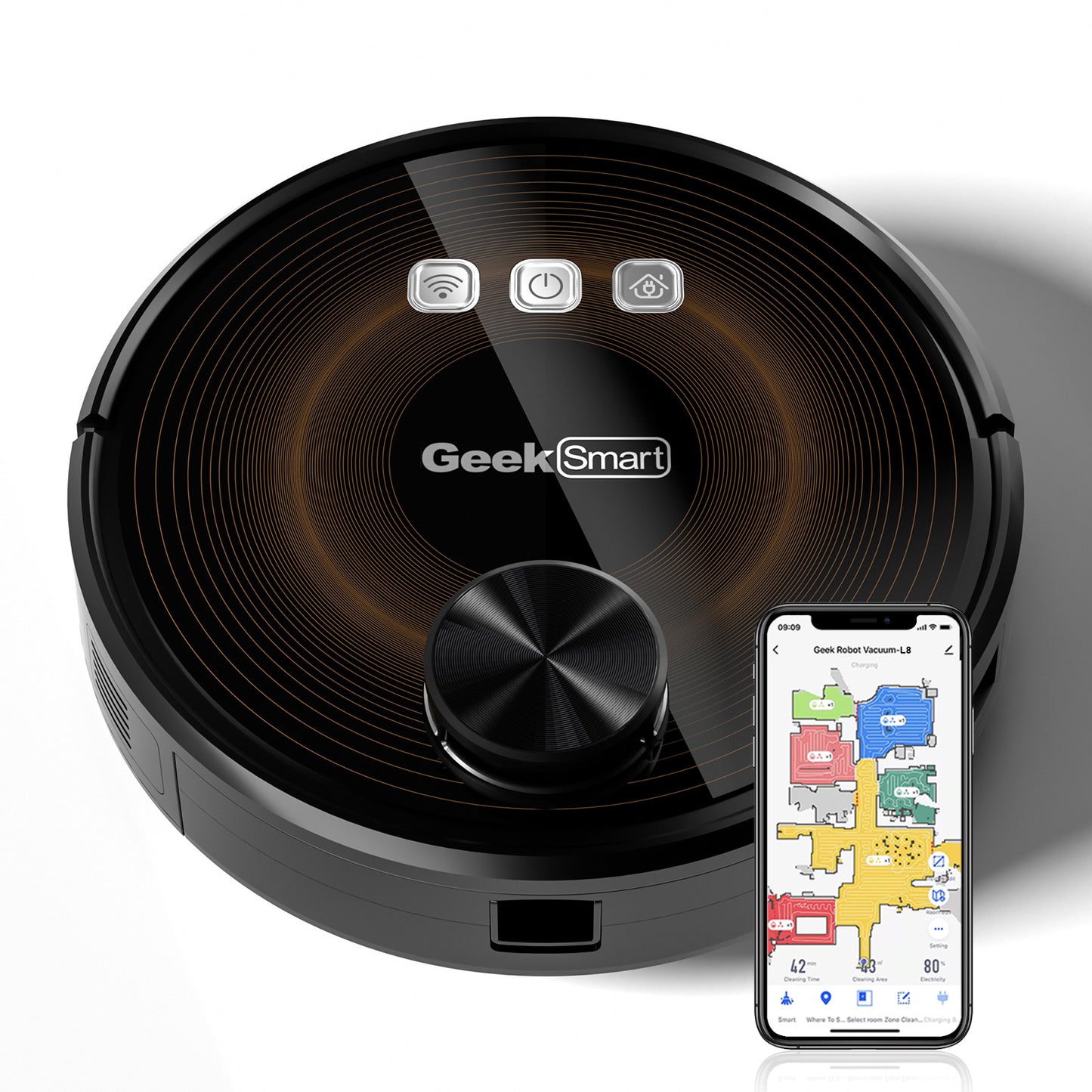 Geek Smart L8: Wi-Fi Robot Vacuum & Mop with LDS Navigation - Clean Smarter.