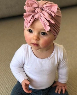Stylish Baby Hat With Pleated Bowknot For Baby Girls