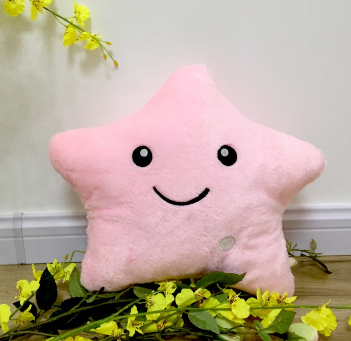 Cute Plush Star Pillow With LED Lights For Kids