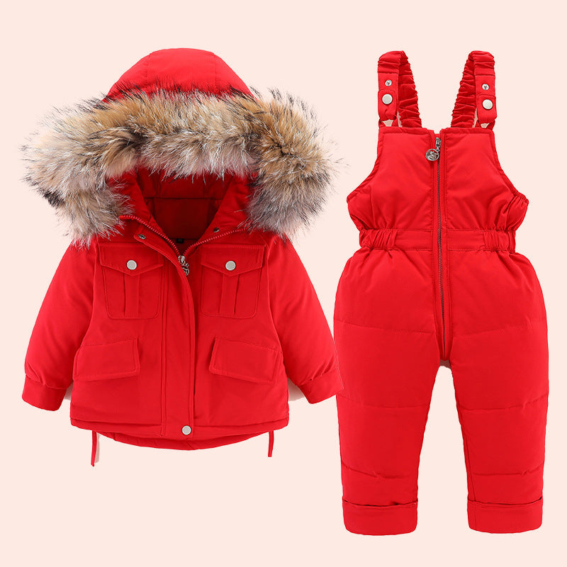 Durable Winter Down Suit For Boys And Girls Outdoor Fun