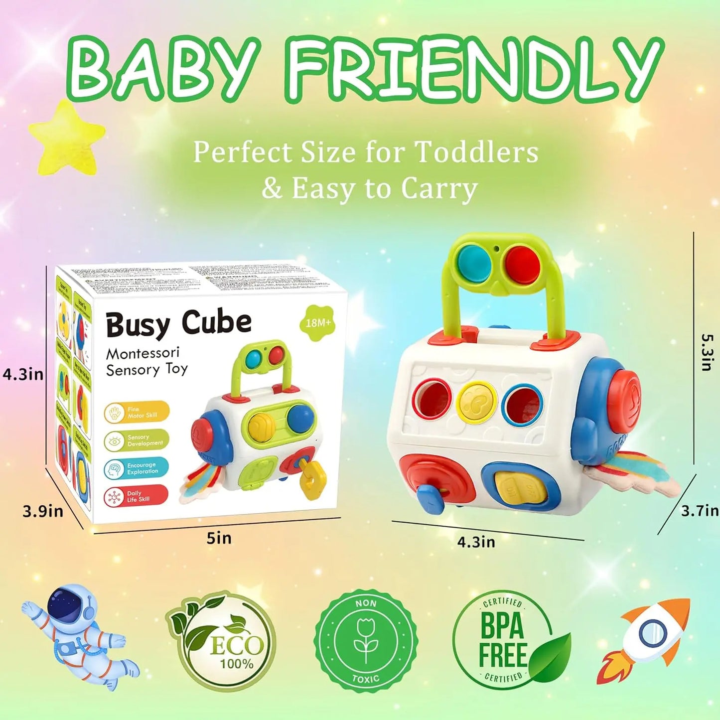 9 in 1 Busy Board Toy For Fine Motor Skills