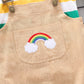 Bright And Cheerful Rainbow Bib Pants For Baby Girls