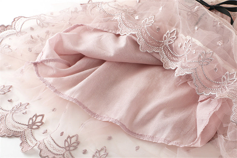 Comfortable Casual Kids Dress With Elegant Lace Design