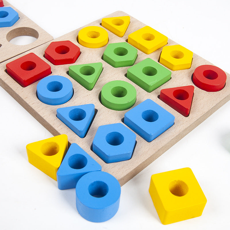 Montessori Inspired Geometric Pairing Blocks Game