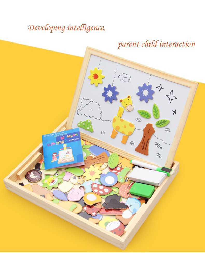 Magnetic Wooden Puzzle Toy For Early Learning