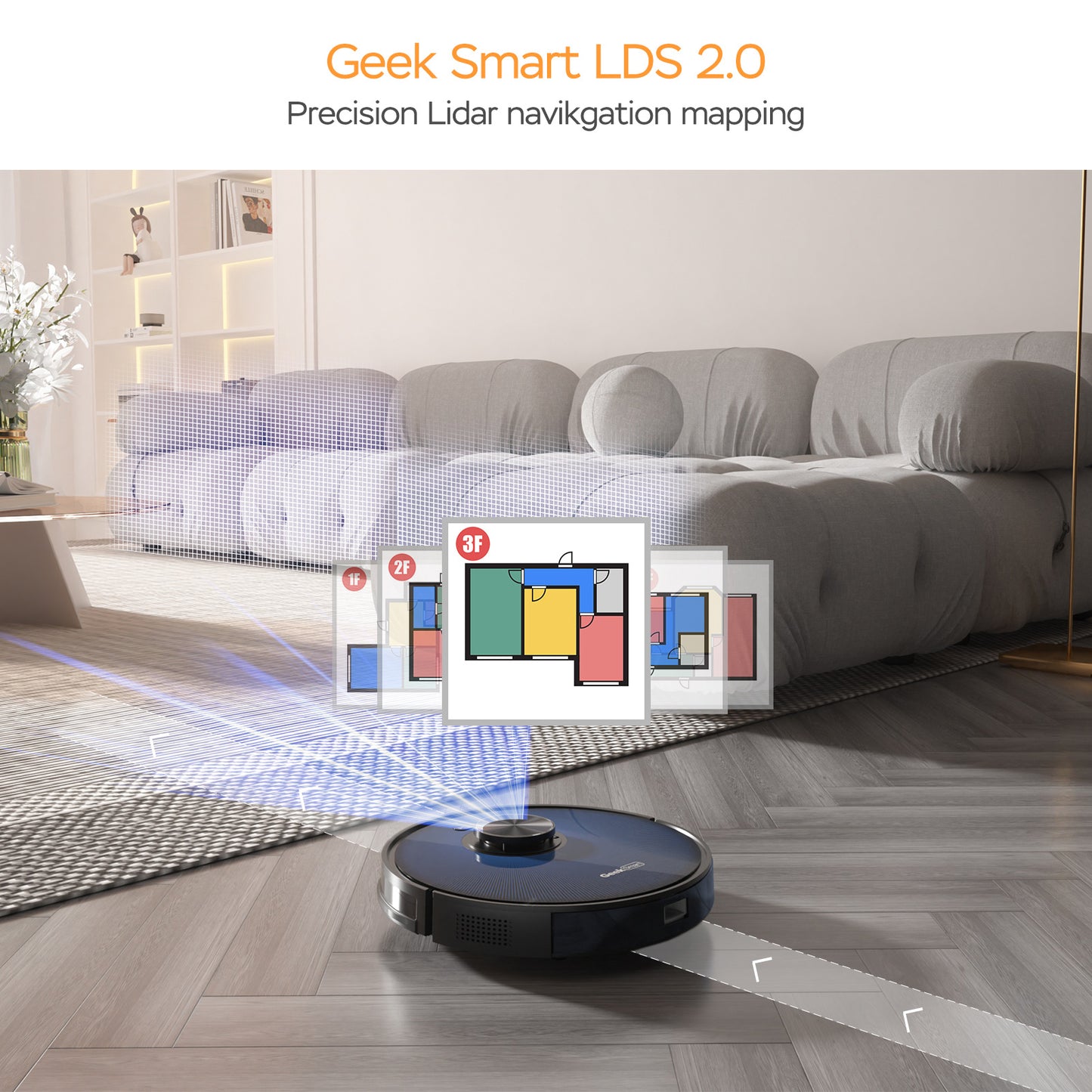 Smart Geek L7 Robot Vacuum: Powerful Suction, Wi-Fi, and Room Control