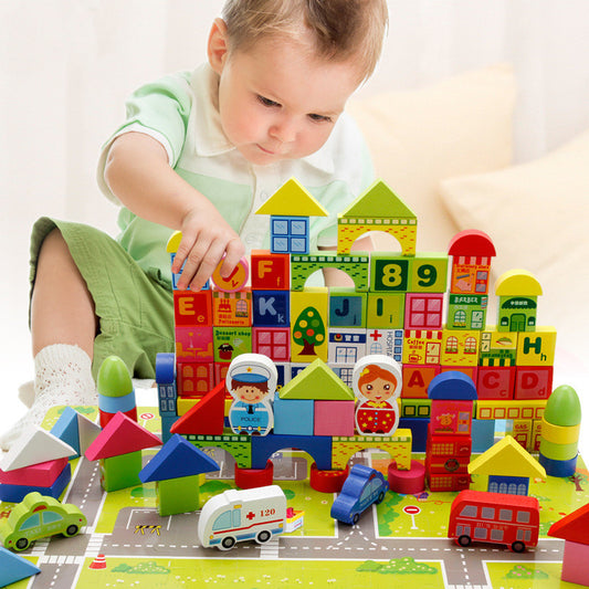 Creative Traffic Building Blocks Toy For Children