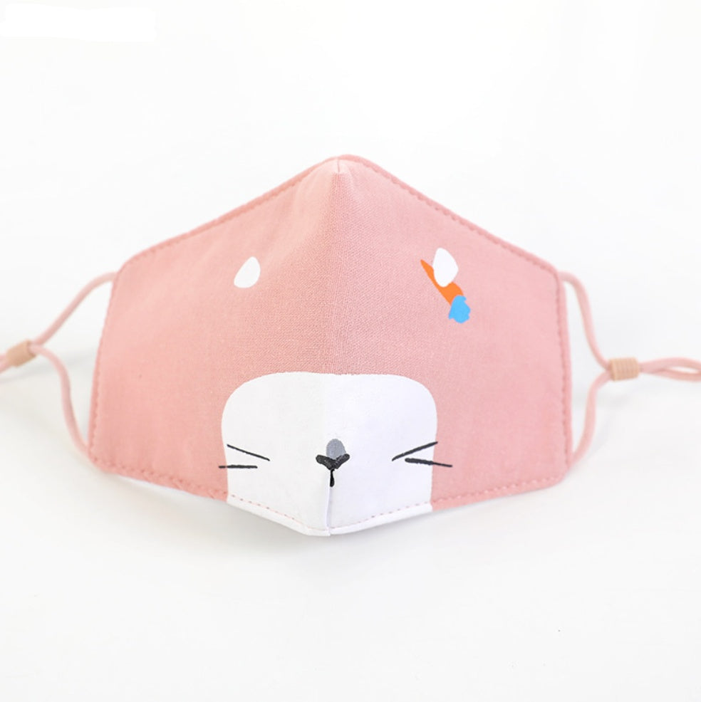 Breathable Cotton Cartoon Mask For Kids