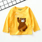 Playful Cartoon Print Kids Long Sleeve Bottom Shirt