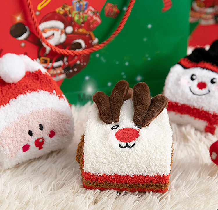 Kids’ Christmas Socks With Fun Elk And Snowman Designs