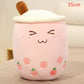 Strawberry Bubble Tea Plush Pillow For Kids’ Comfort