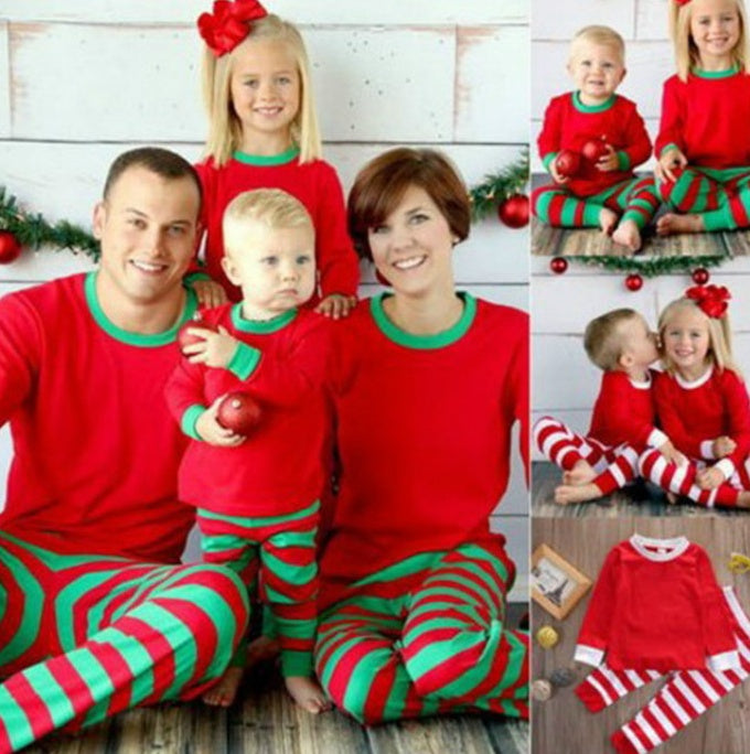 Adorable Striped Christmas Pajamas For Kids And Parents