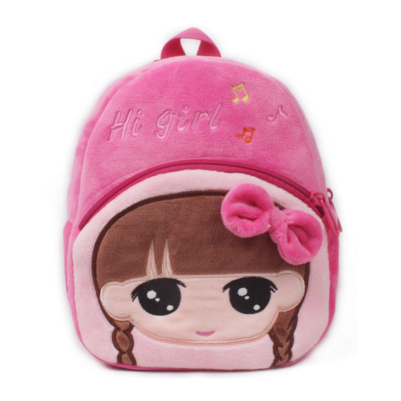 Plush Cartoon Book Bag For Baby Boys And Girls