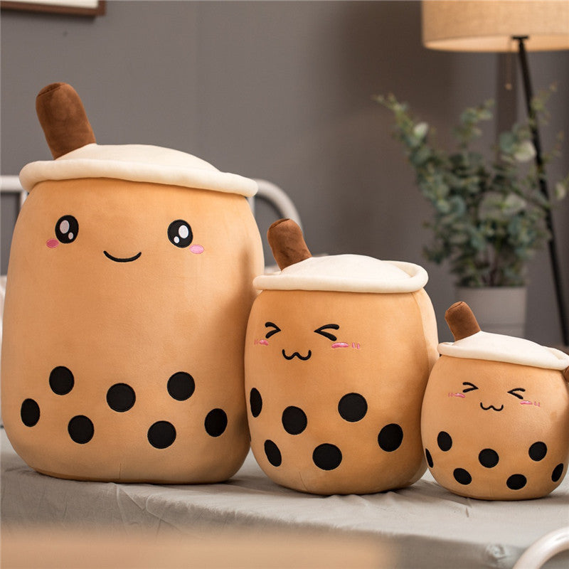 Strawberry Bubble Tea Plush Pillow For Kids’ Comfort