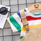 Bright And Cheerful Rainbow Bib Pants For Baby Girls