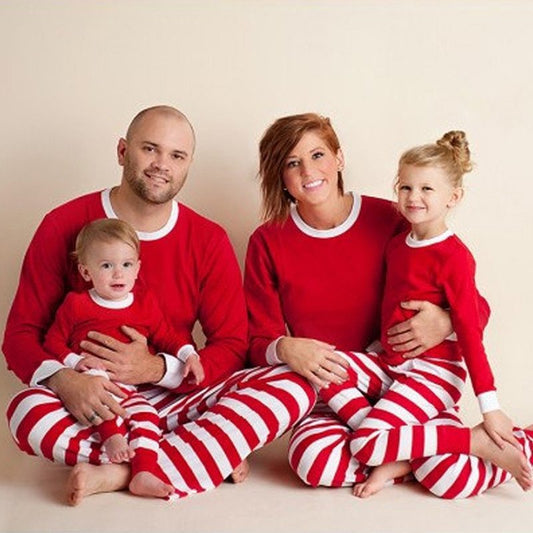 Adorable Striped Christmas Pajamas For Kids And Parents