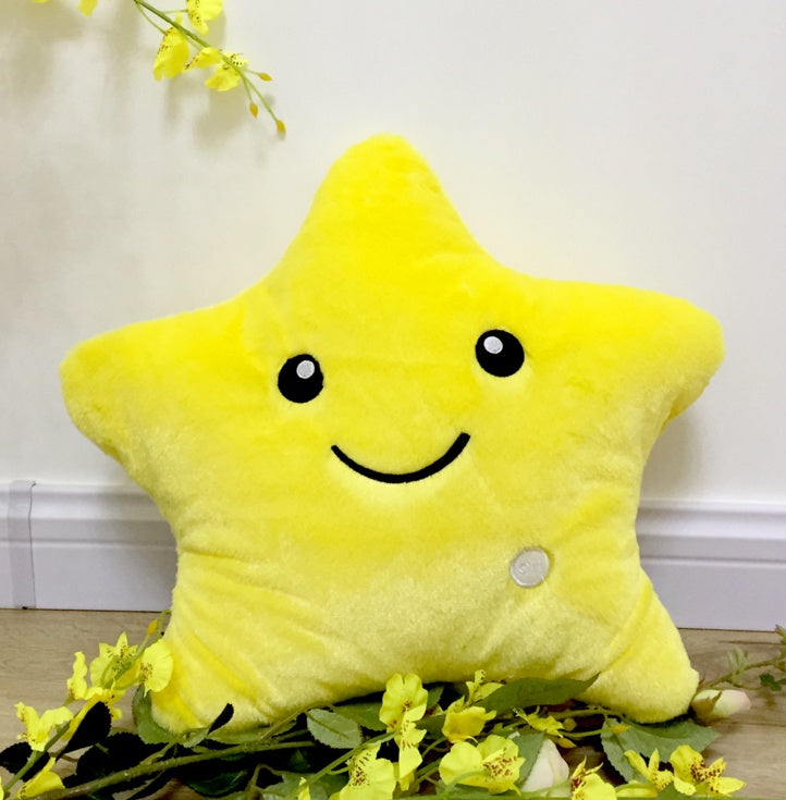 Cute Plush Star Pillow With LED Lights For Kids