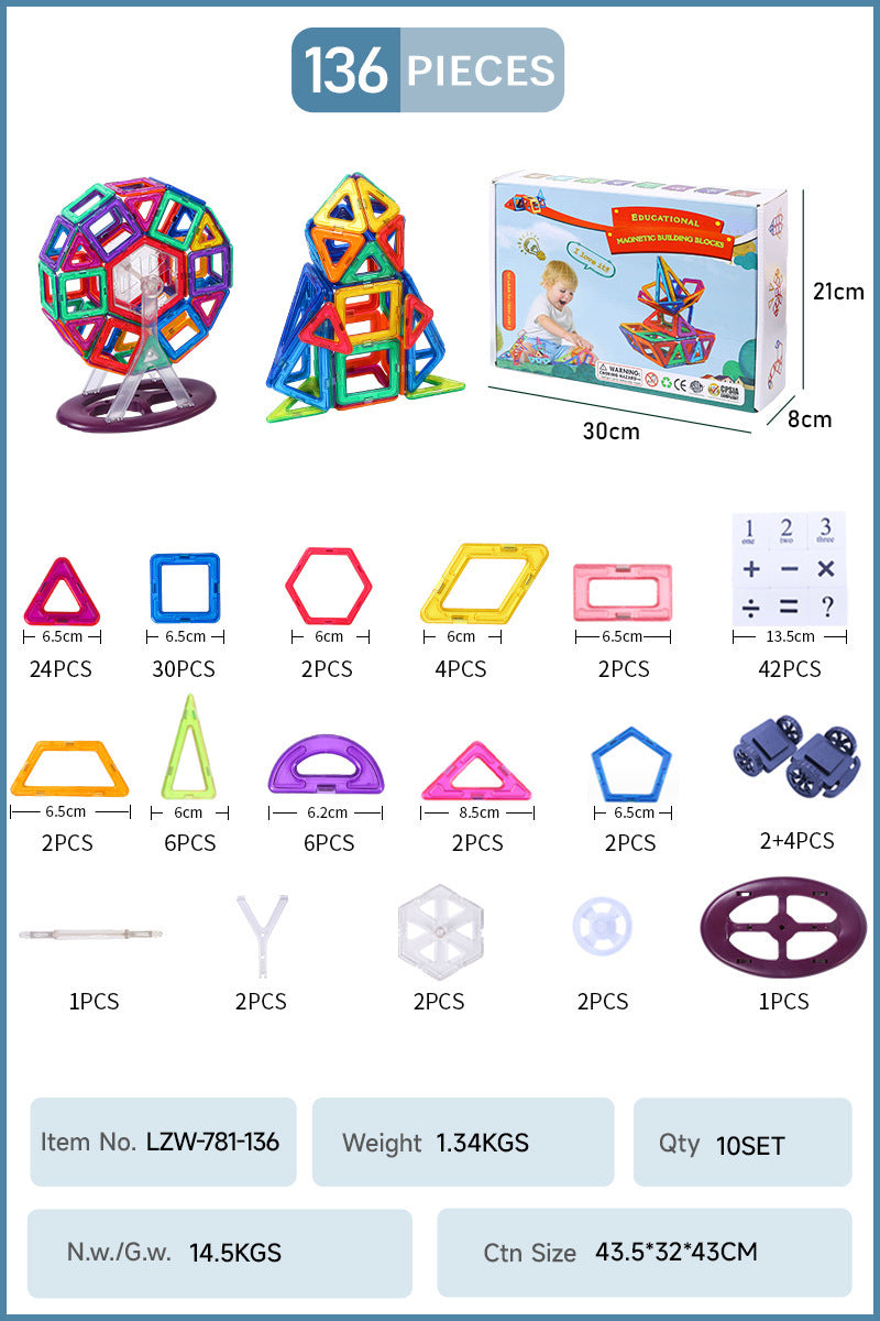 Magnetic Construction Blocks For Creative Play