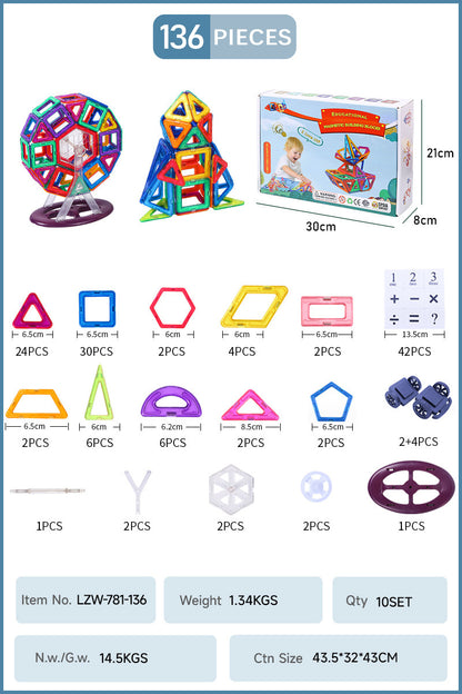 Magnetic Construction Blocks For Creative Play