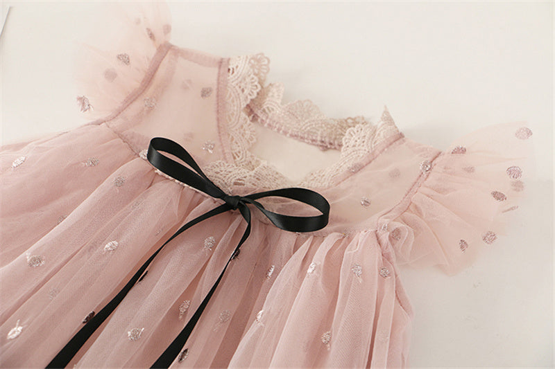 Comfortable Casual Kids Dress With Elegant Lace Design