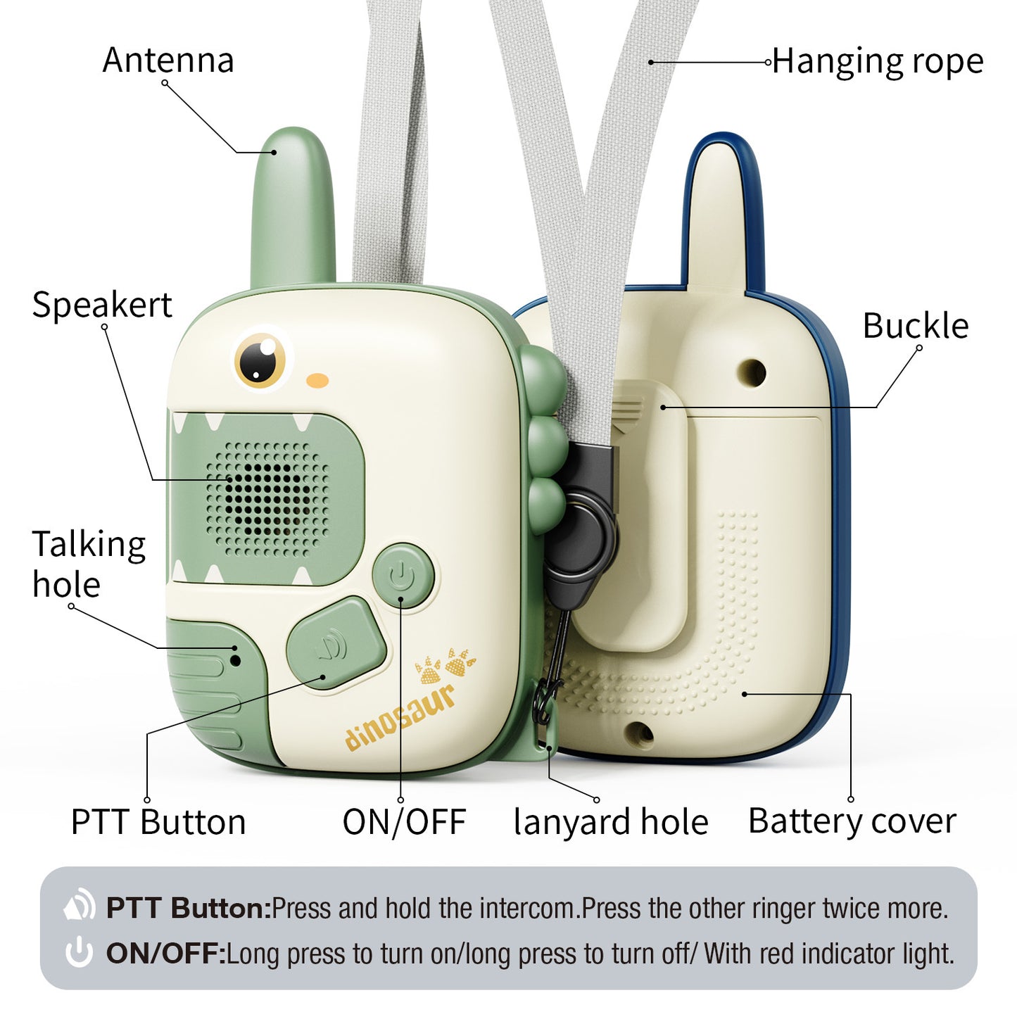 Interactive Dinosaur Walkie Talkie for Kids and Parents