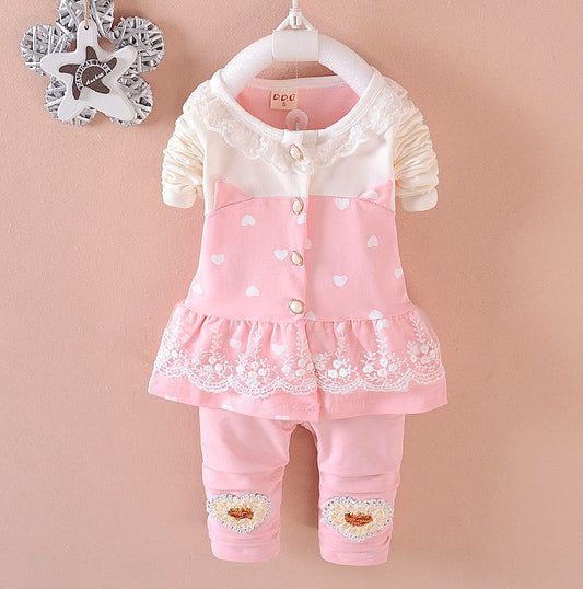 Comfortable Baby Girls Clothing Set For Play And Rest