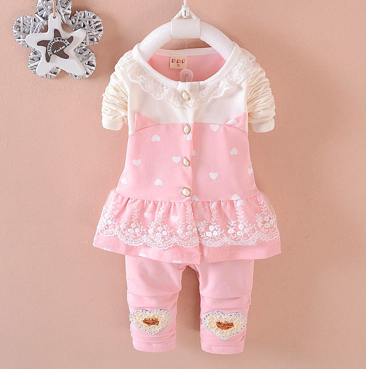 Comfortable Baby Girls Clothing Set For Play And Rest