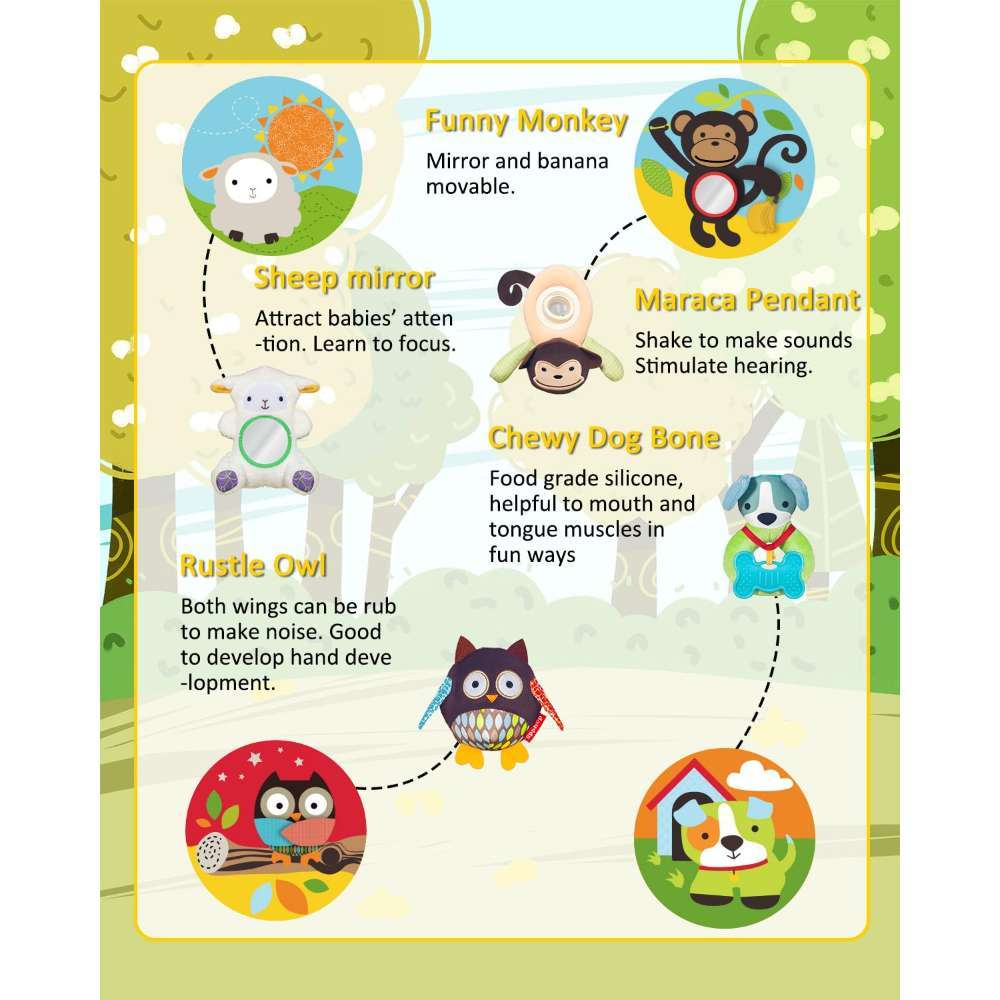 Colorful Zoo Sensory Play Mat for Babies 0 to 6 Months