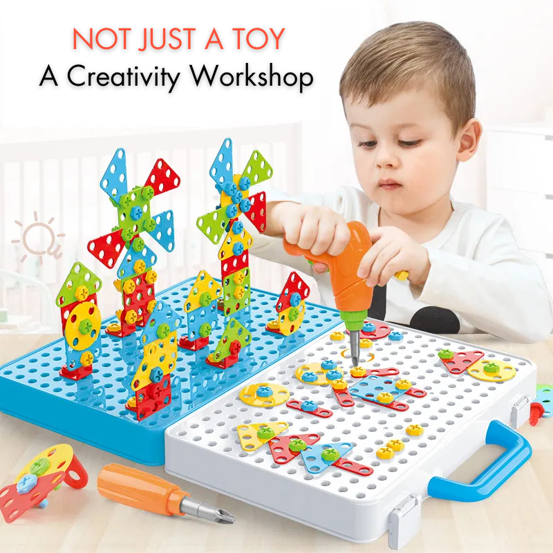 Creative Kids Puzzle Toolbox with Electric Drill Toy