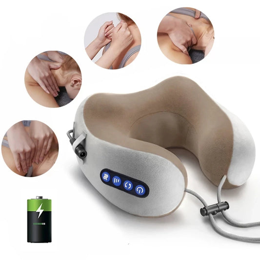 Multifunctional Portable Electric Neck Massager U-Shaped Pillow for Neck Shoulder Cervical Relaxing Home Car Outdoor Use