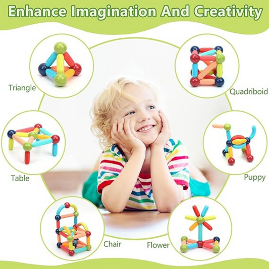 Creative Building Starts Here With Magnetic Rod Building Block Set
