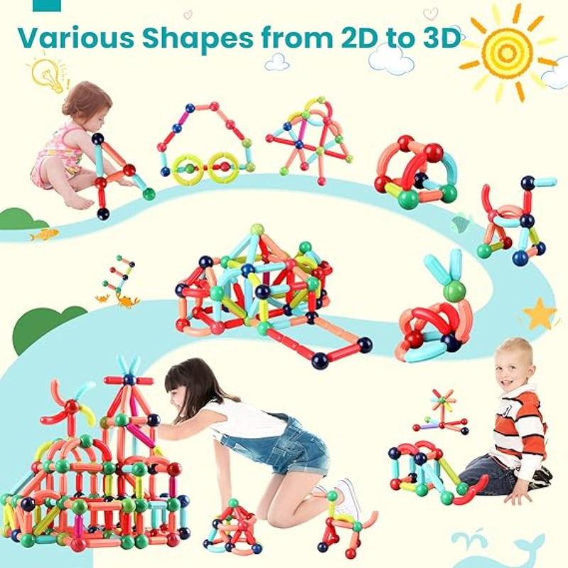 Creative Building Starts Here With Magnetic Rod Building Block Set