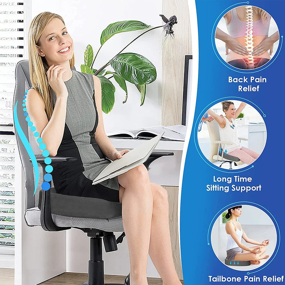 Memory Foam Seat Cushion U-Shaped Pillow for Chair Pad Car Office Use - Tailbone Pain Relief Massage Braces & Supports