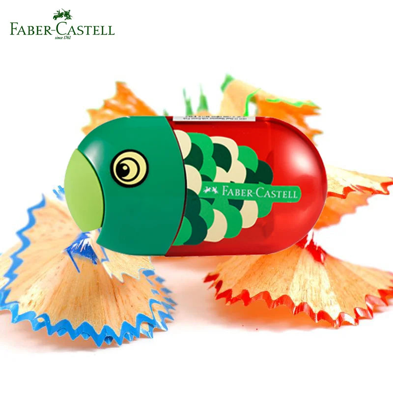 Cute Ladybug/Fish/Eagle Double Hole Pencil Sharpener with Eraser for Kids Back to School Stationery Mechanical Sharpener