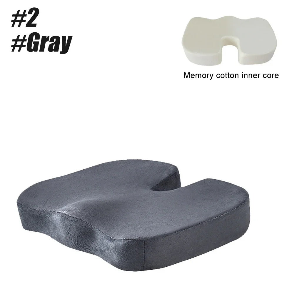 Memory Foam Seat Cushion U-Shaped Pillow for Chair Pad Car Office Use - Tailbone Pain Relief Massage Braces & Supports