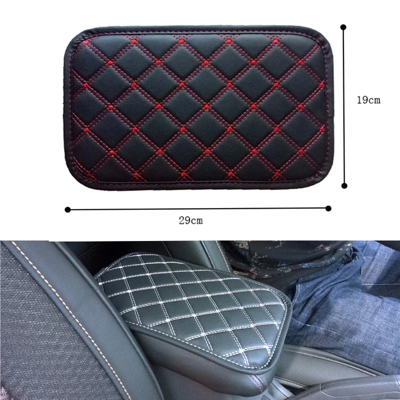 Universal Car Leather Armrest Mat Dust-proof Waterproof Cushion Auto Storage Box Protector Soft Comfortable Scratch-resistant