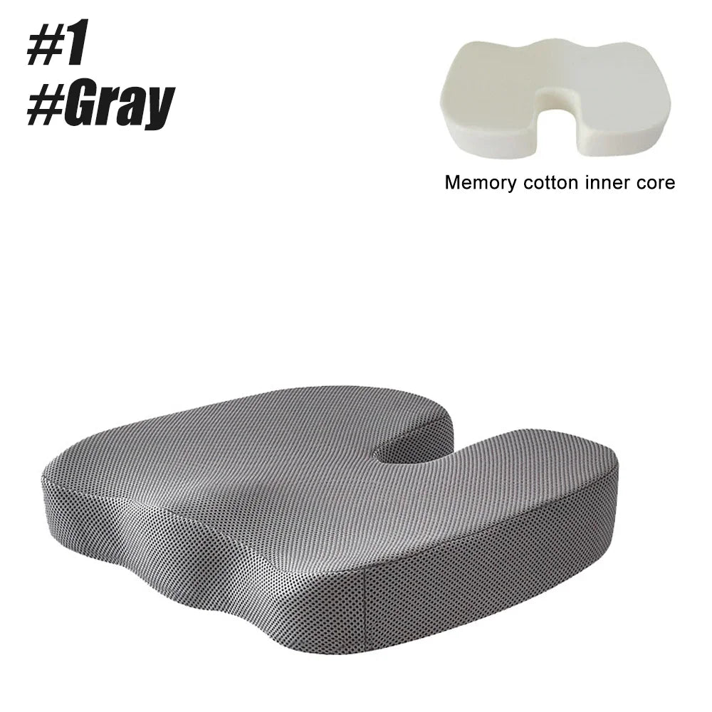 Memory Foam Seat Cushion U-Shaped Pillow for Chair Pad Car Office Use - Tailbone Pain Relief Massage Braces & Supports
