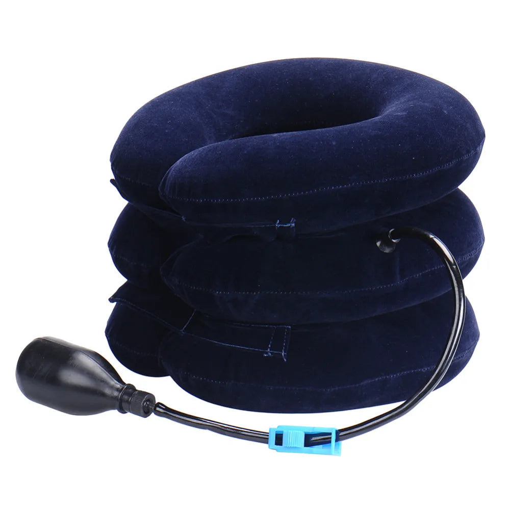 Inflatable Air Neck Support Cushion Cervical Neck Traction Device Body Relaxing Massage Pillow for Neck Pain Relief