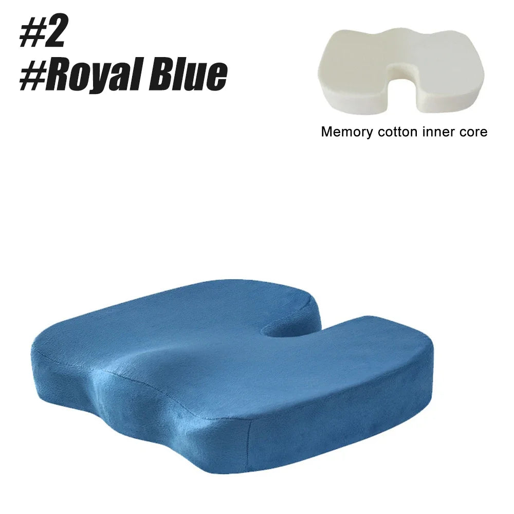 Memory Foam Seat Cushion U-Shaped Pillow for Chair Pad Car Office Use - Tailbone Pain Relief Massage Braces & Supports
